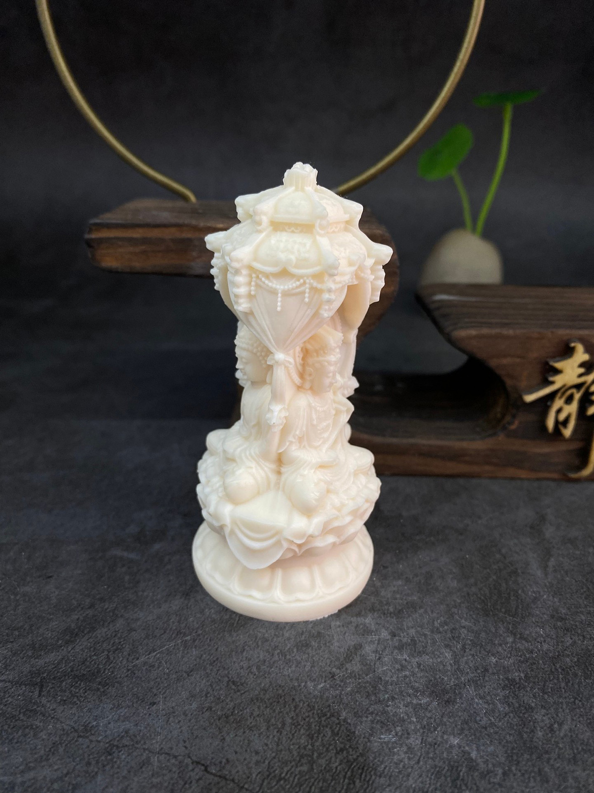Tượng tây phương tam thánh phật chất liệu quả ngà QNV.PVN2296