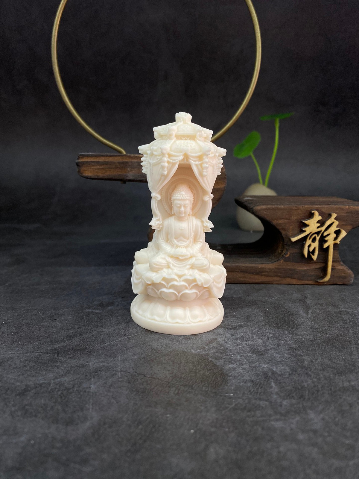 Tượng tây phương tam thánh phật chất liệu quả ngà QNV.PVN2296