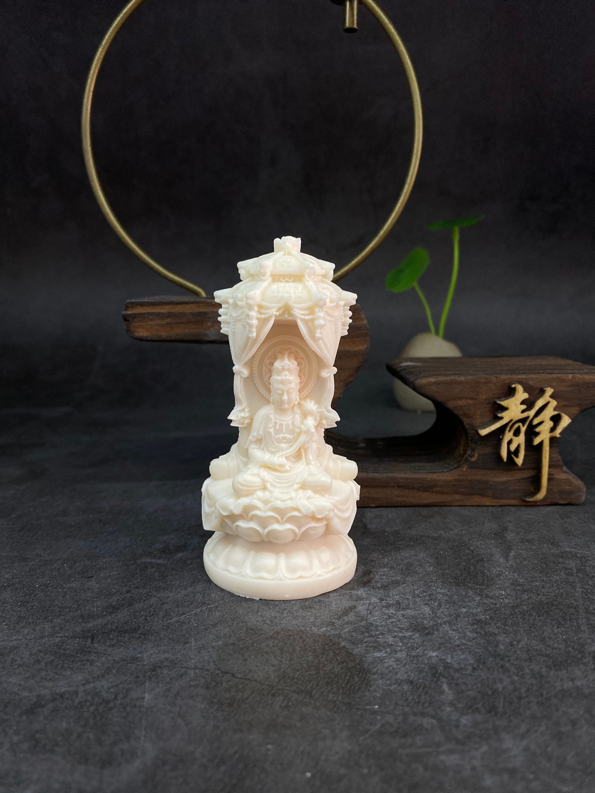 Tượng tây phương tam thánh phật chất liệu quả ngà QNV.PVN2296