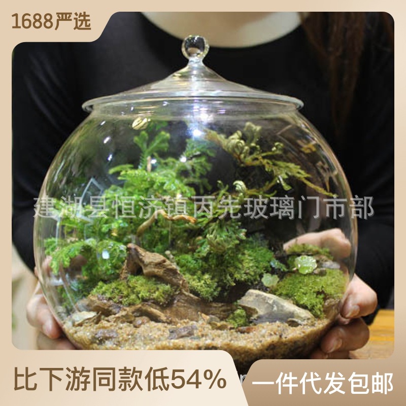 Bình thủy tinh tròn có nắp đậy