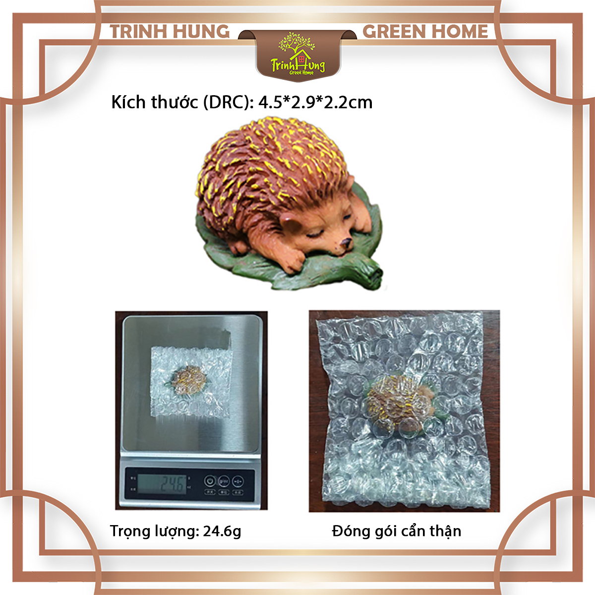 Mô hình nhím ngủ trên lá THMN2130