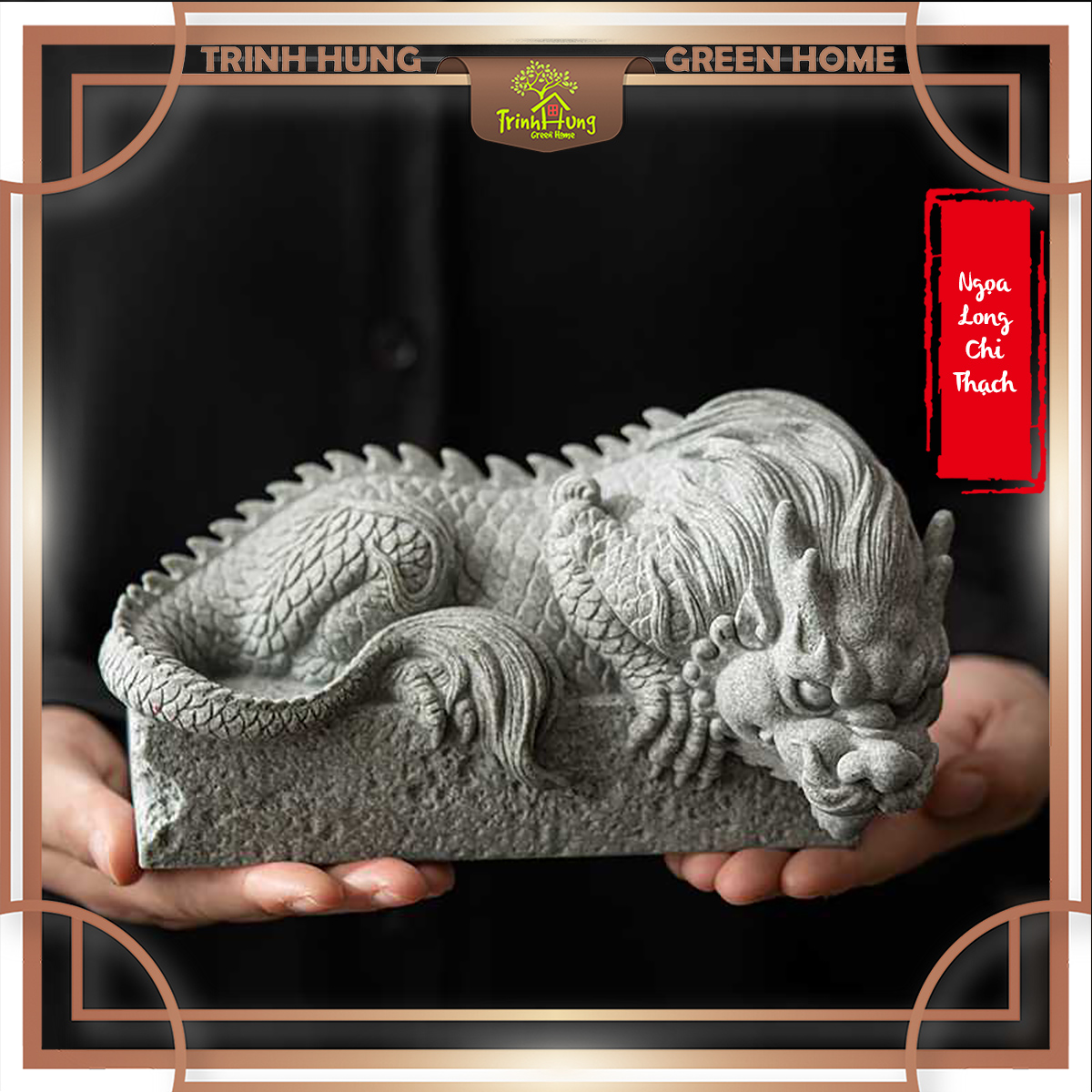 Tượng ngọa long chi thạch đá sa thạch ST.PVN2379