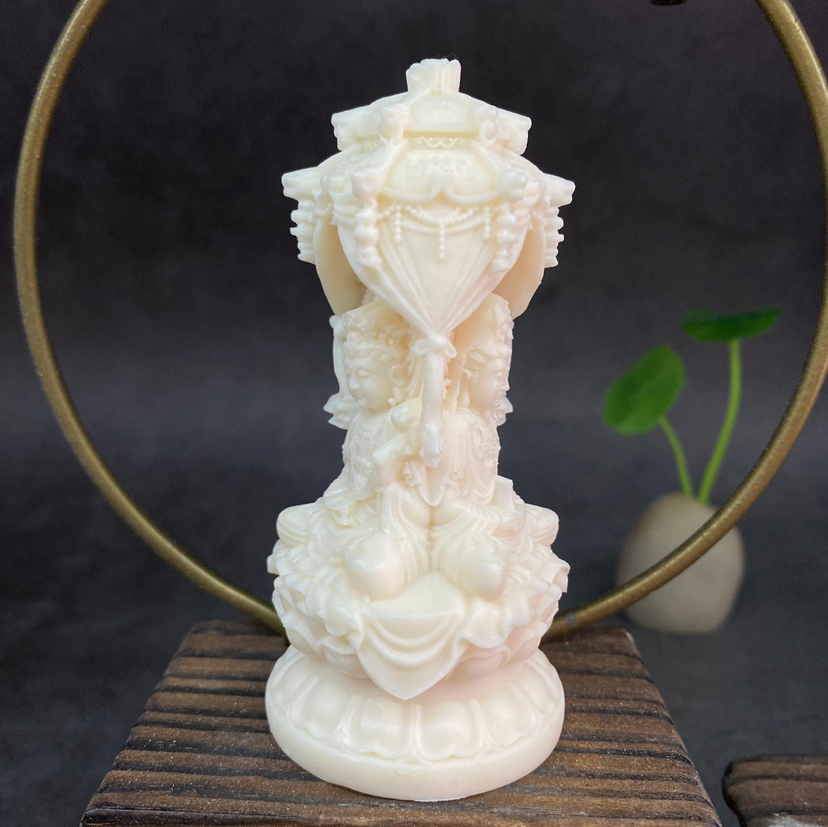 Tượng tây phương tam thánh phật chất liệu quả ngà QNV.PVN2296