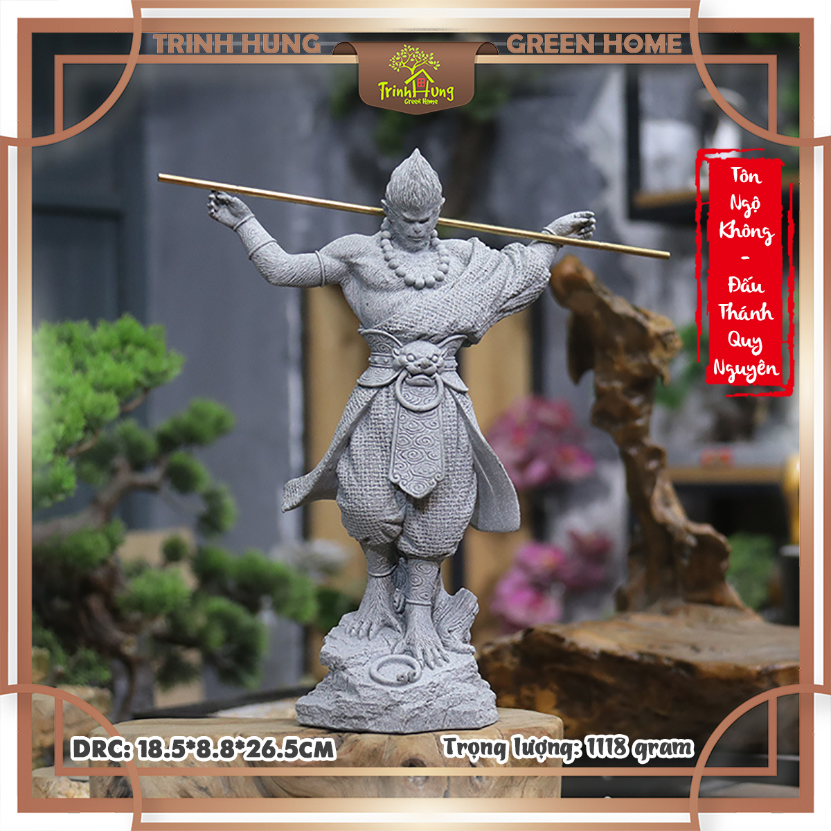 Tượng tôn ngộ không - đấu thánh quy nguyên đá sa thạch ST.PVN2359