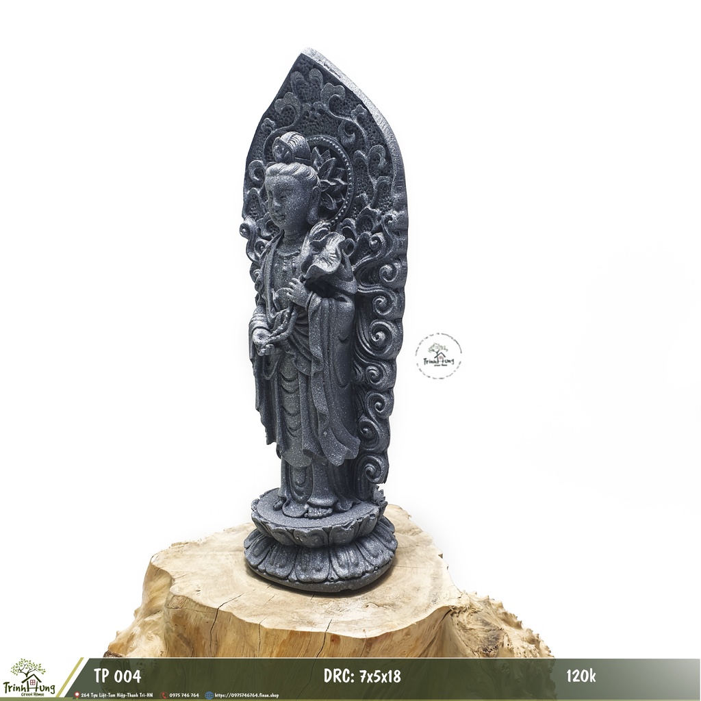 Tượng Phật Quan Âm cầm hoa sen - TP 004 - trưng bày,