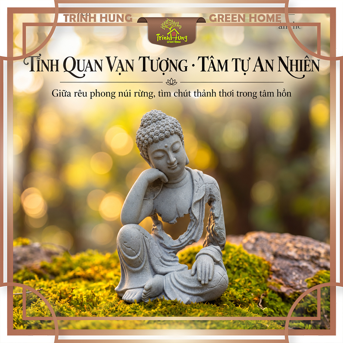 Tượng Hư Không Thiền Phật - An nhiên đá sa thạch ST0376