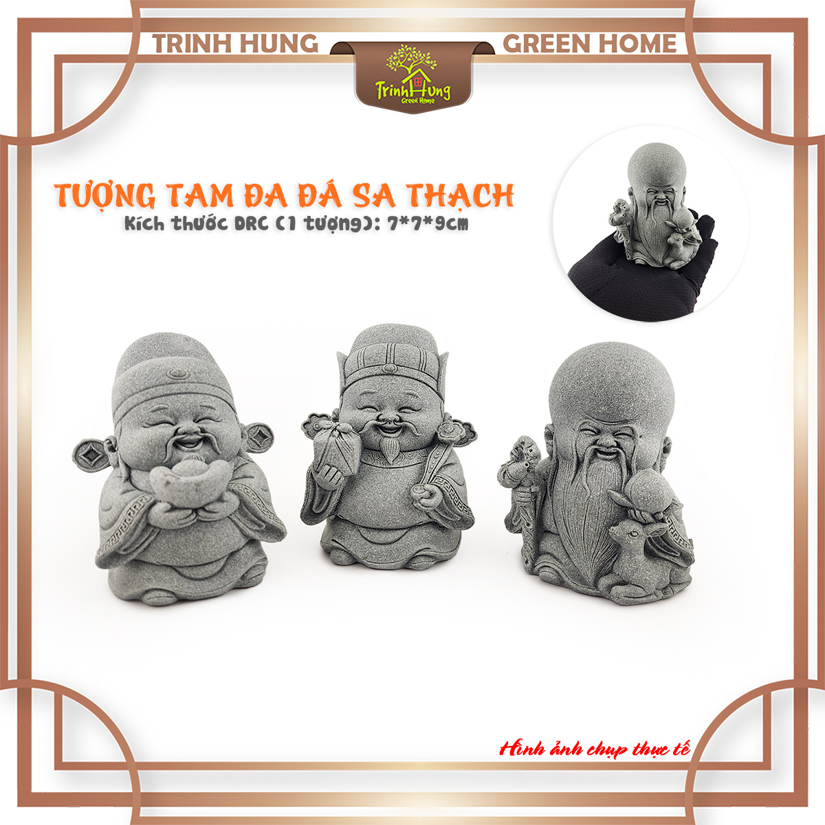 Bộ tượng Tam Đa đá sa thạch