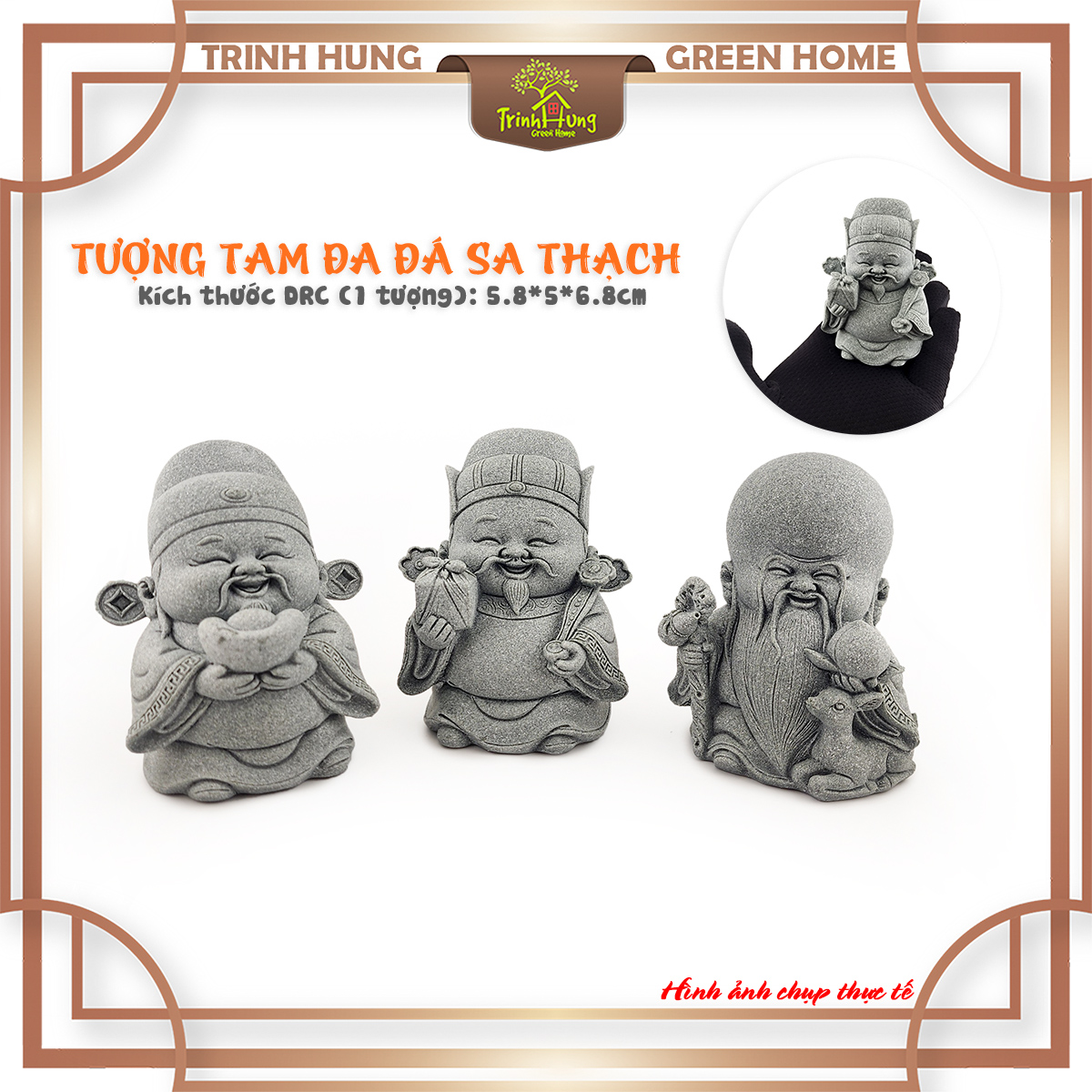 Bộ tượng Tam Đa đá sa thạch