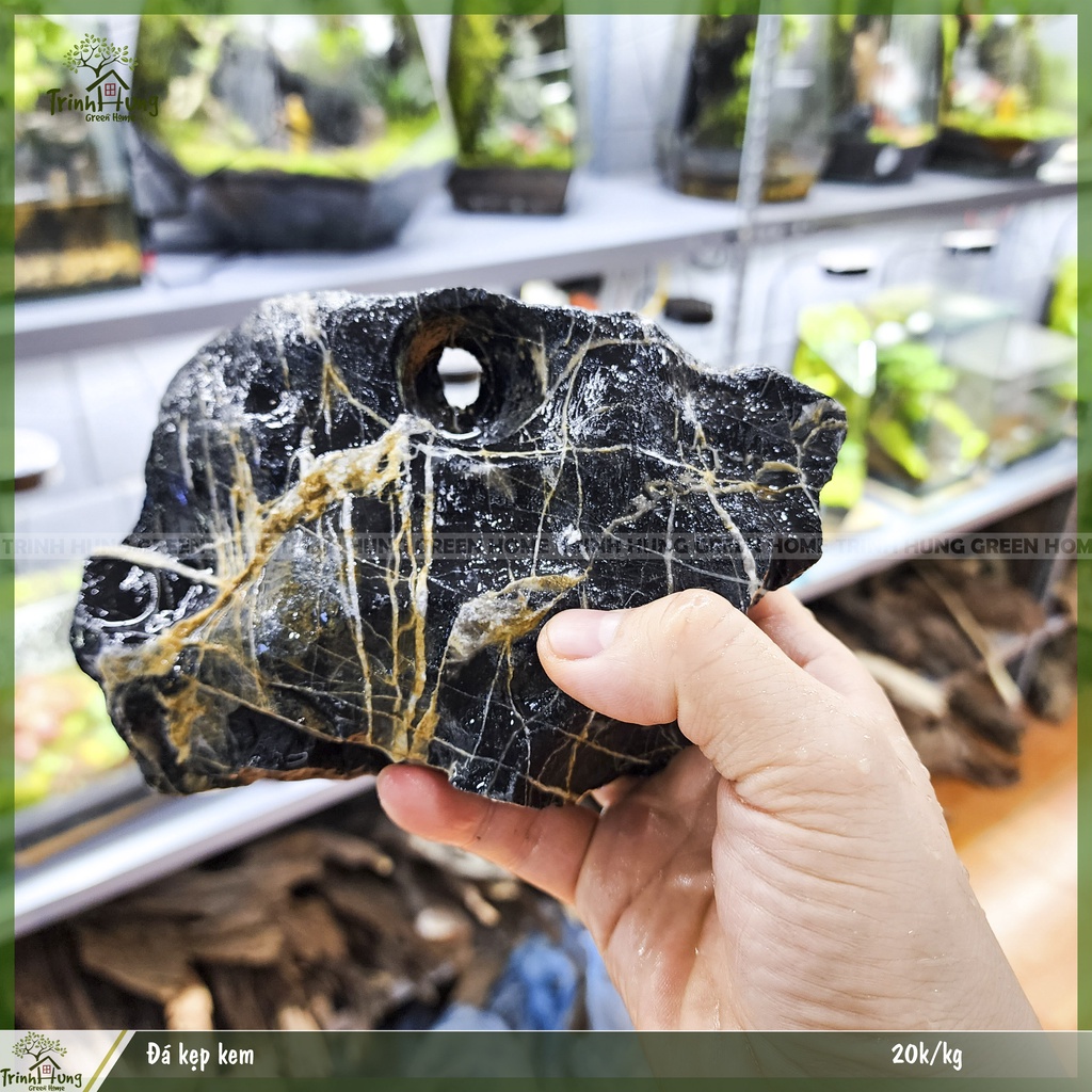 Đá kẹp kem set up thủy sinh, tiểu cảnh, bán cạn, terrarium (1kg)