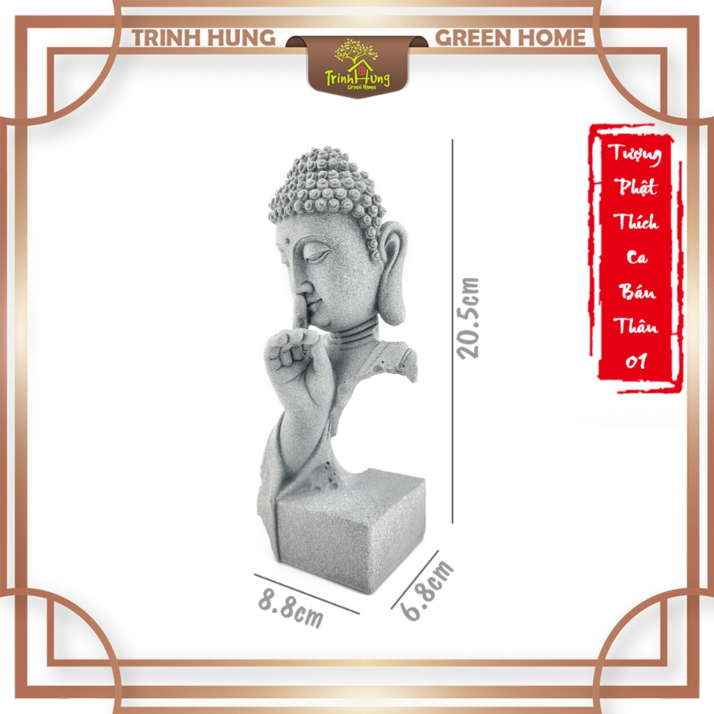 Tượng phật thích ca bán thân 01 đá sa thạch