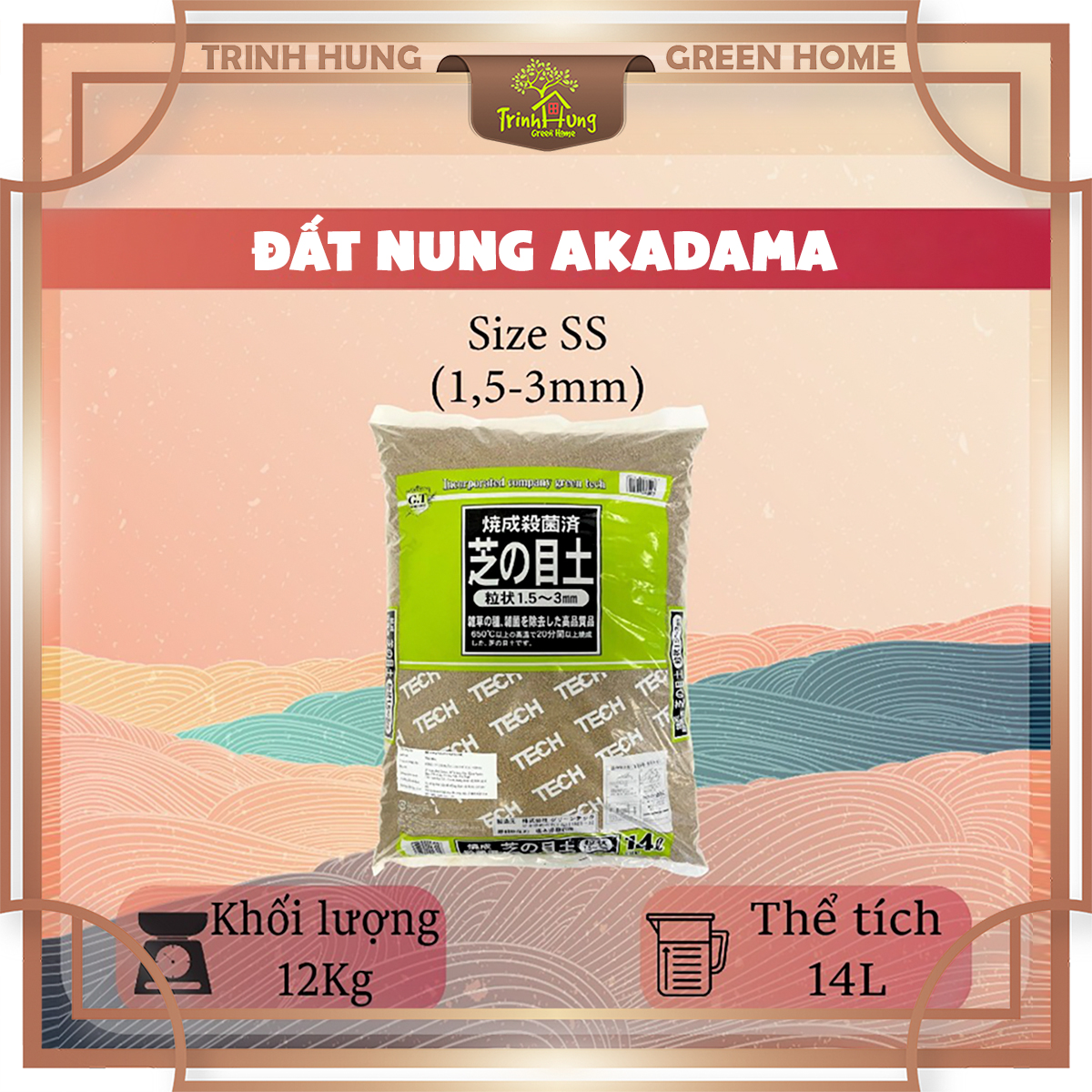 Đất nung akadama Nhật bao 14 lít