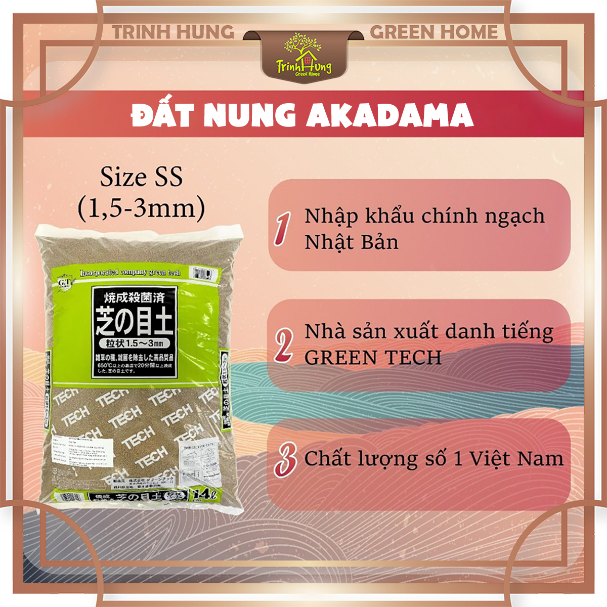 Đất nung akadama Nhật bao 14 lít