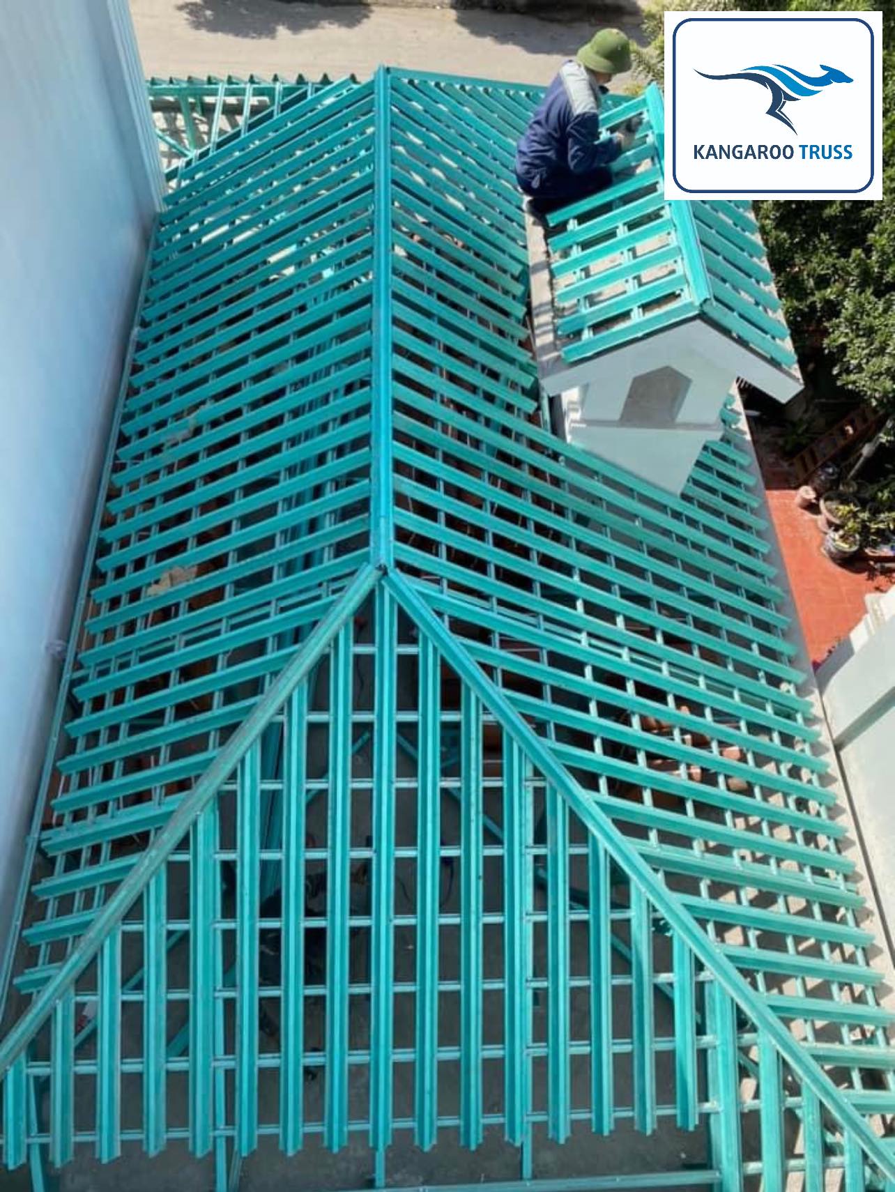 Hệ kèo thép nhẹ mái bê tông không phẳng KANGAROO TRUSS