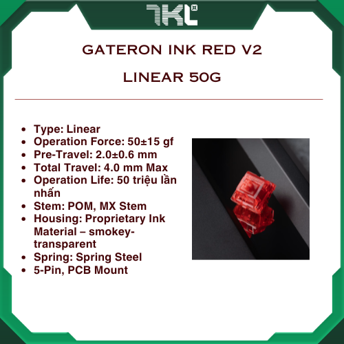 Switch Gateron Red Ink v2 | Gateron | Linear | 50g