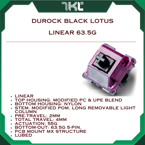 Switch Durock Black Lotus | Durock | Linear | 63.5g | Công tắc bàn phím cơ