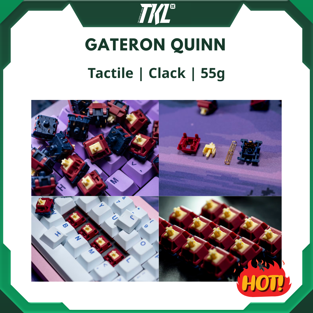 Switch Gateron Quinn | Heavy Tactile | 59g | Đanh – Đầm – Mượt