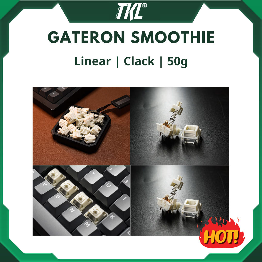 Switch Gateron Smoothie | Gateron | Linear 40g | Switch Tản Led Đẹp | Công tắc bàn phím cơ | TheKeebsOfLeser