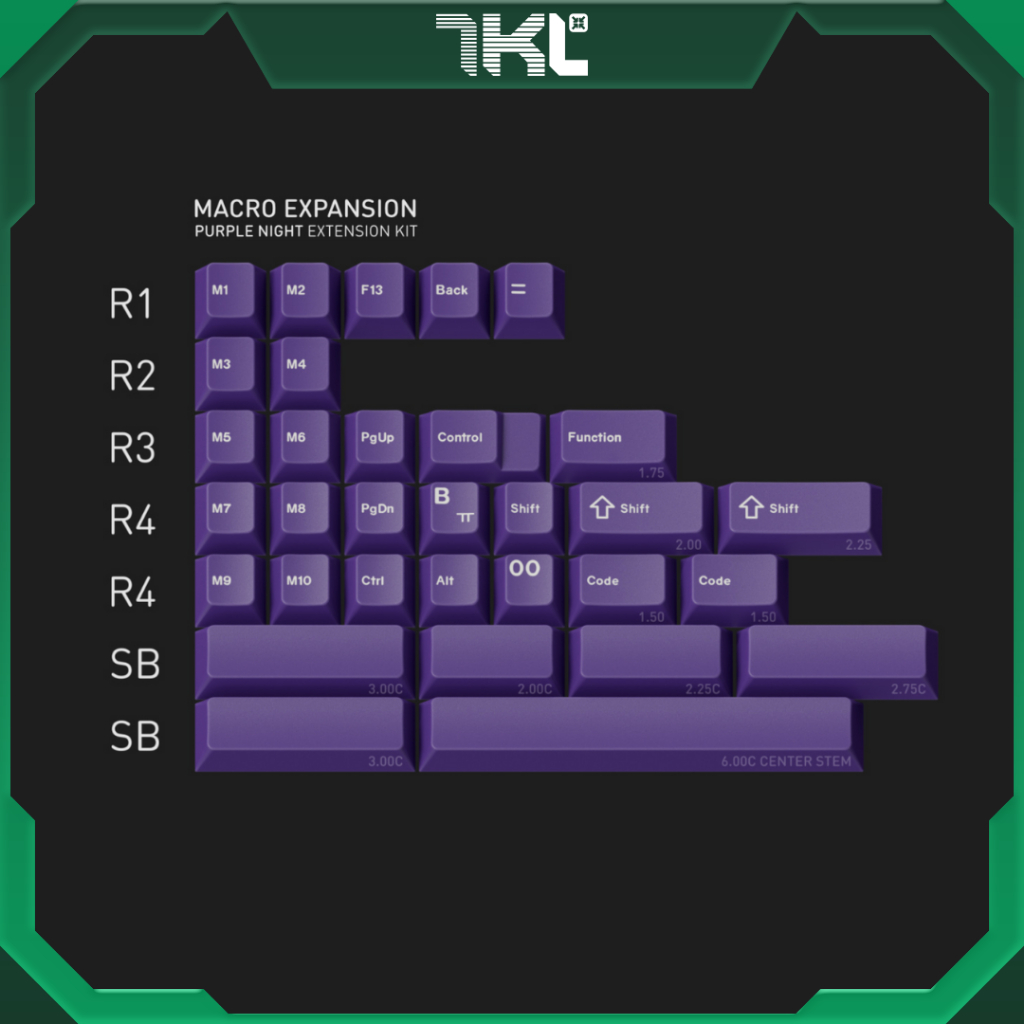 Bộ nút bàn phím cơ | GMK Purple Keycap Expansion | ABS Doubleshot | Hàng Chính Hãng New Seal