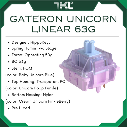 Gateron Unicorn Linear Switch | Gateron | Linear 63g