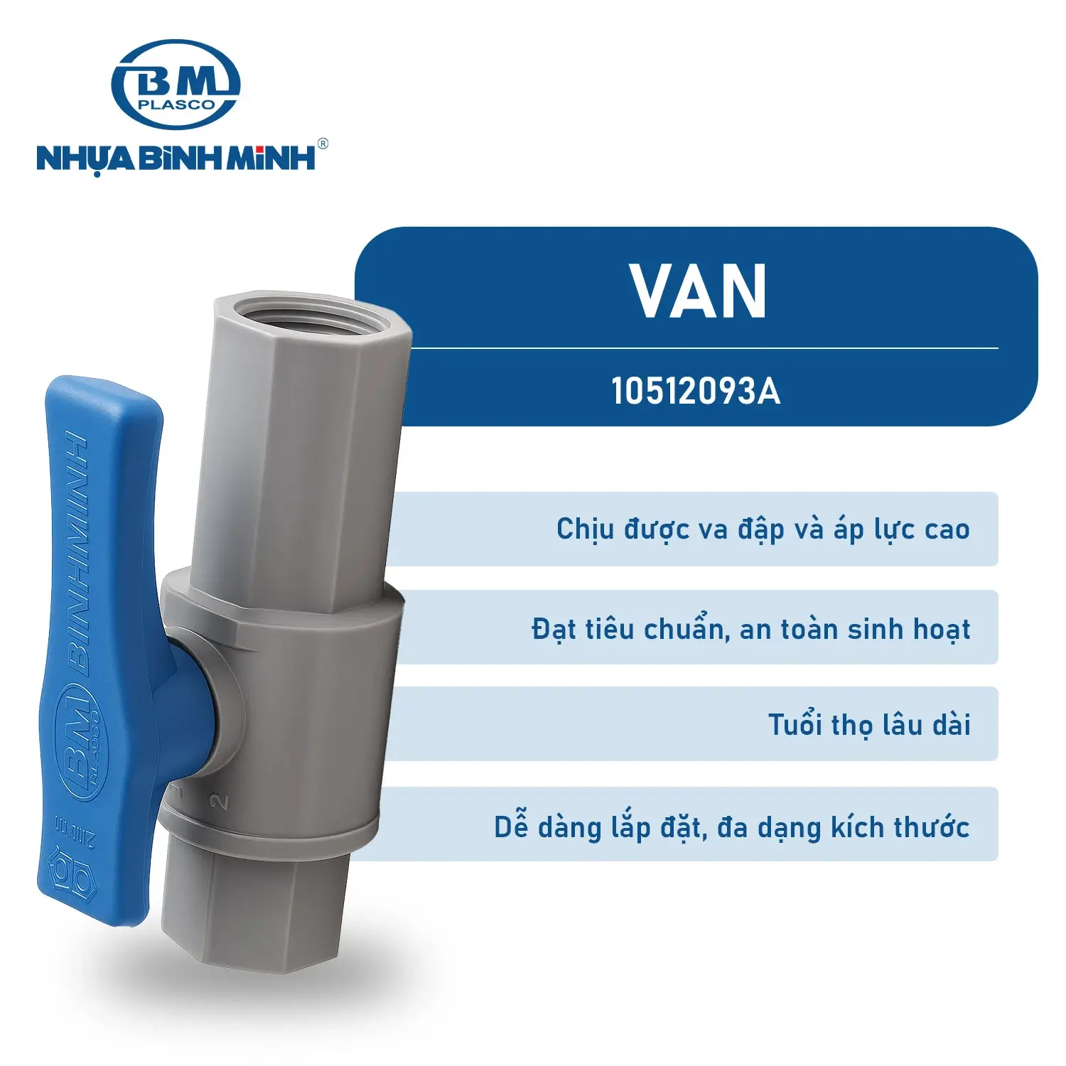 Van PVC-U Hệ Inch Bình Minh – Phụ Kiện Ống Nước