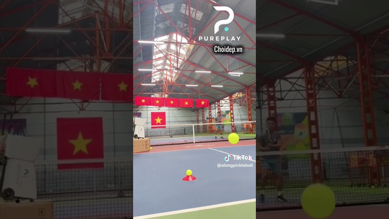 Tập speed up trái hai tay với máy bắn bóng Pusun PP Smart Pro