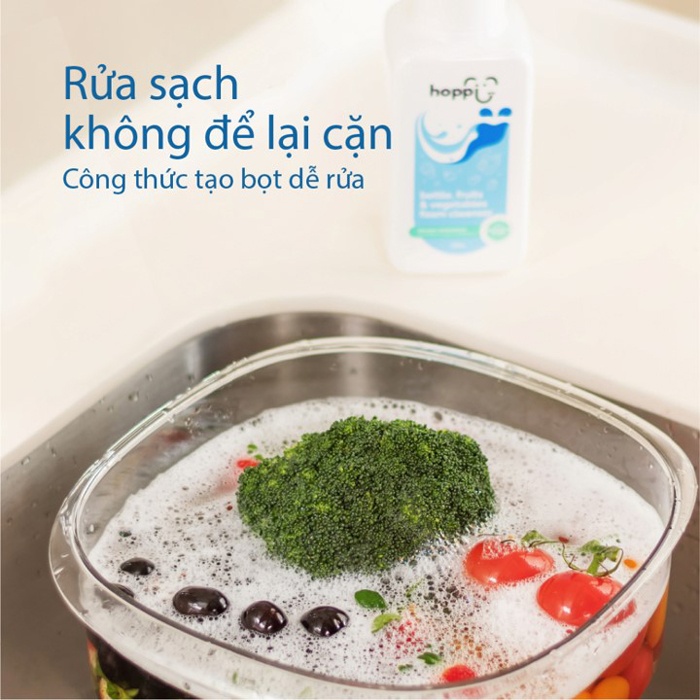 Nước rửa bình và rau củ Hoppi 500ml
