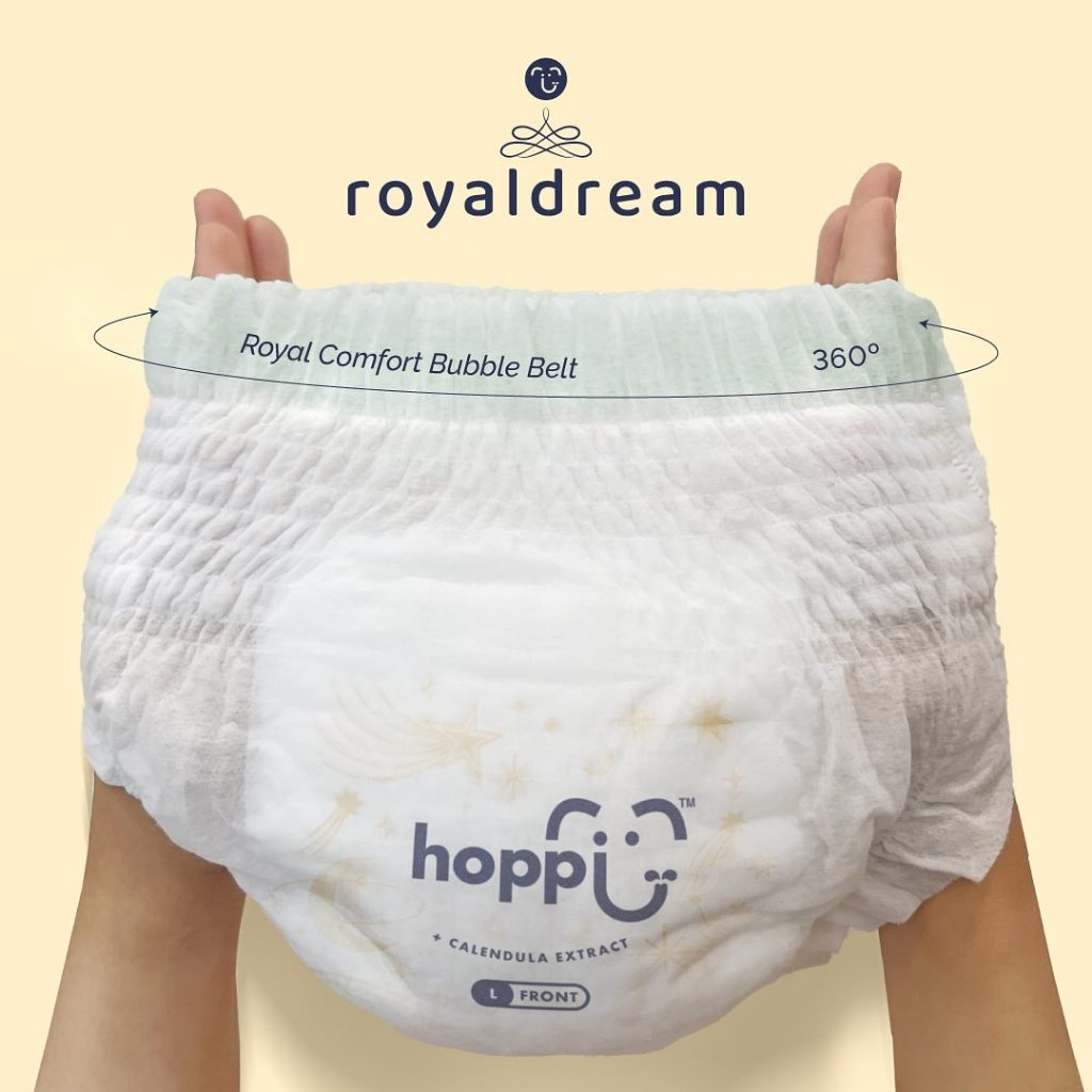 Bỉm - Tã dán Hoppi Royal Dream cao cấp, thấm hút 14 giờ cho bé size L 40 miếng (cho bé 9 - 14kg)