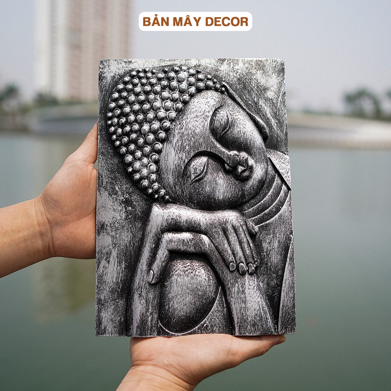 Tranh Decor Hình Phật An Nhiên Màu Đá