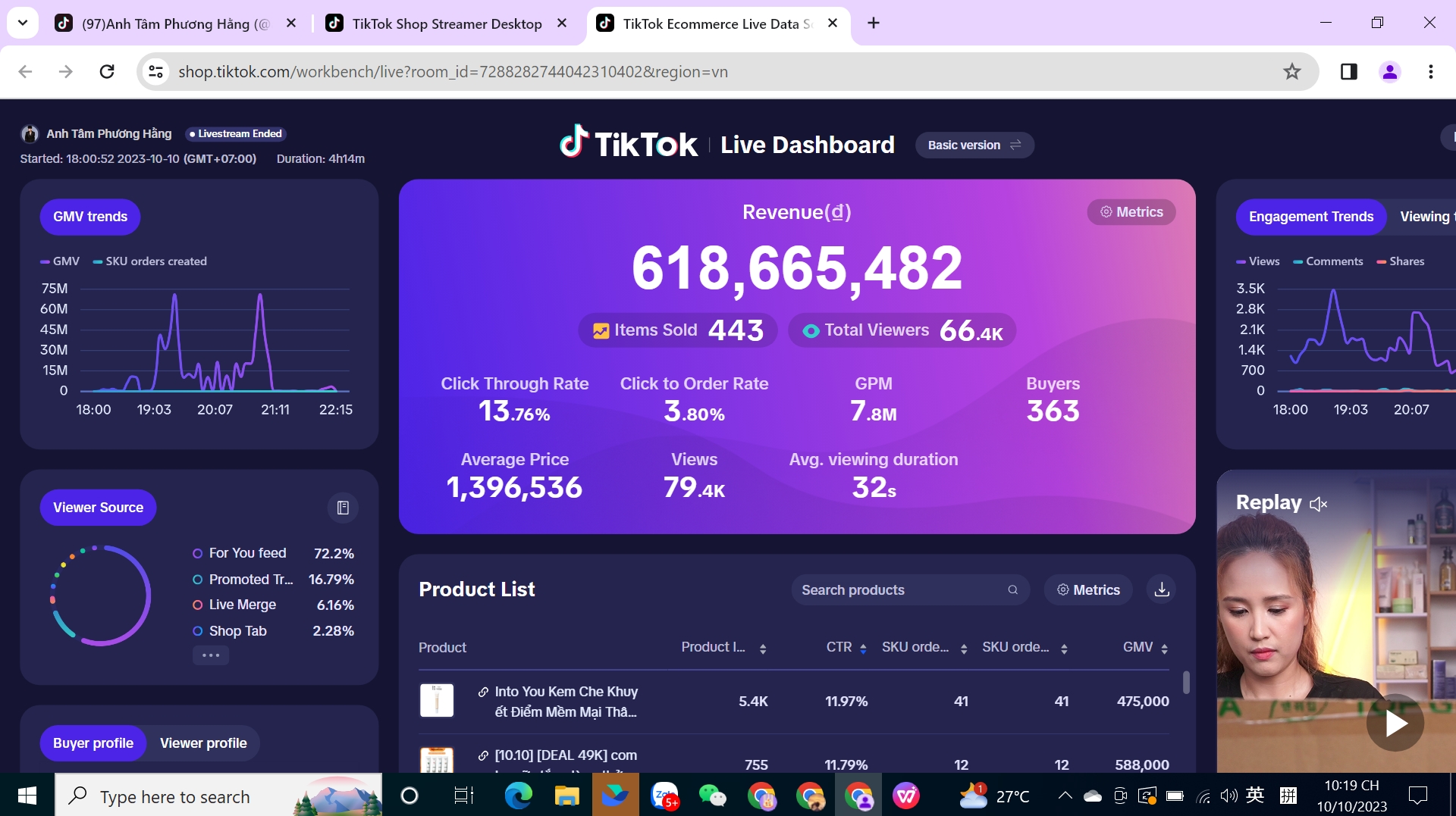 Hoạt động livestream với người nổi tiếng