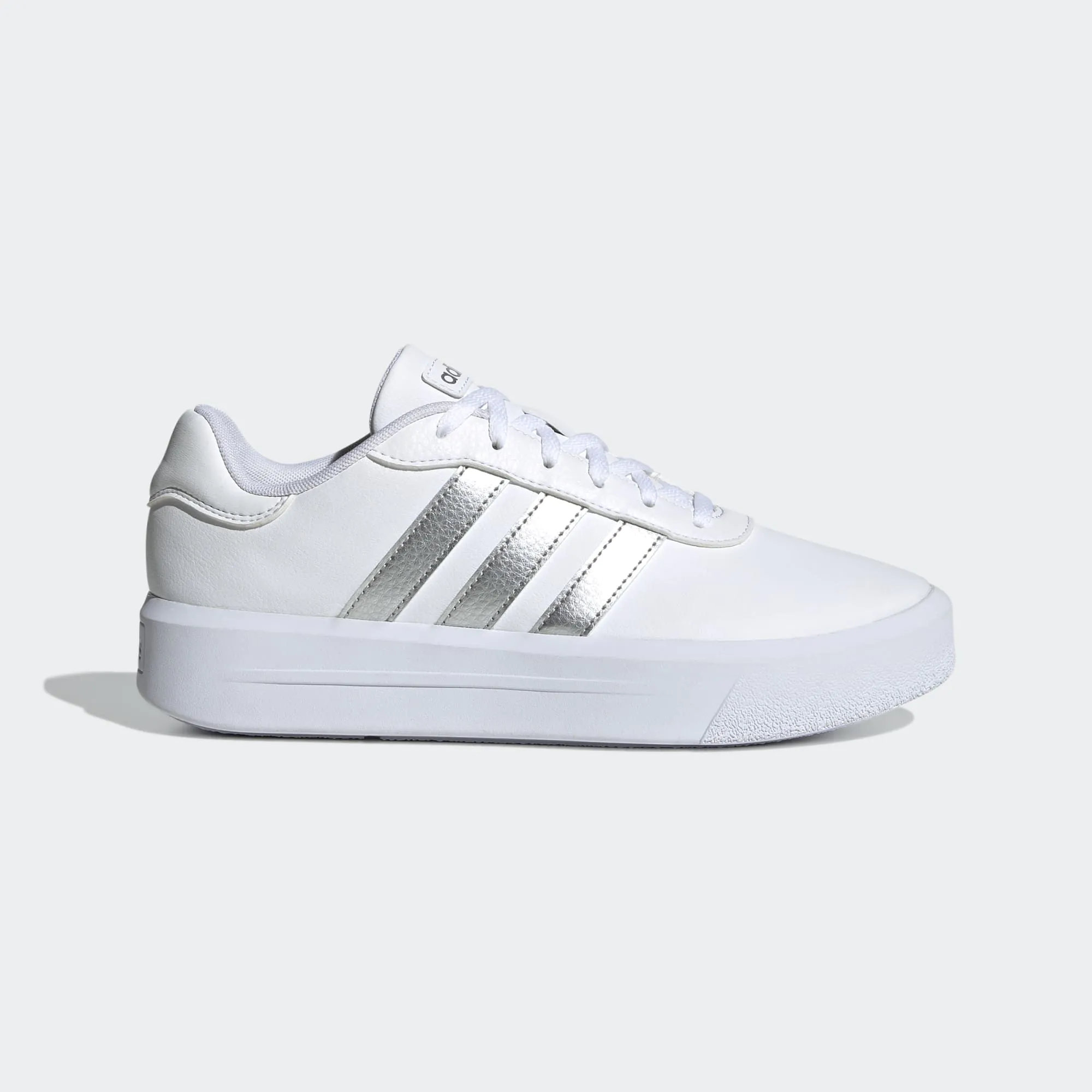 Giày thể thao Nữ Adidas court platform "silver metallic" gv8996 - hàng chính hãng