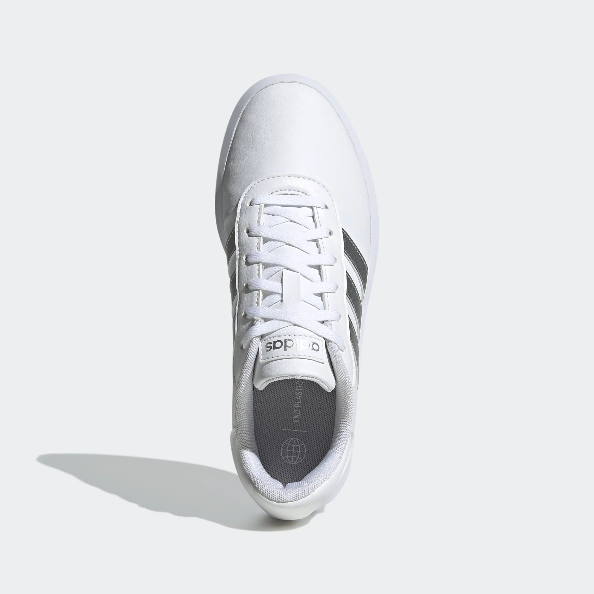 Giày thể thao Nữ Adidas court platform "silver metallic" gv8996 - hàng chính hãng