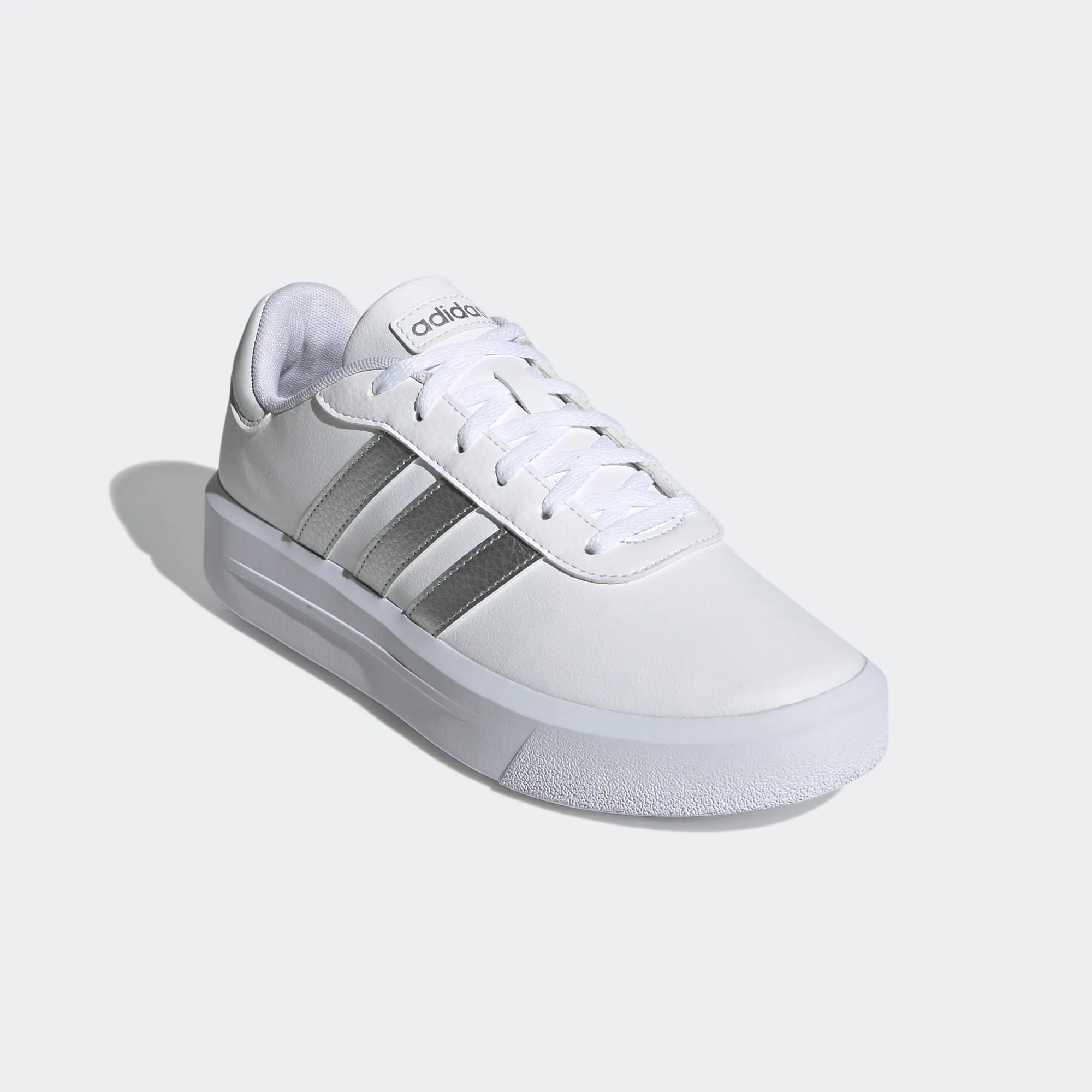 Giày thể thao Nữ Adidas court platform "silver metallic" gv8996 - hàng chính hãng