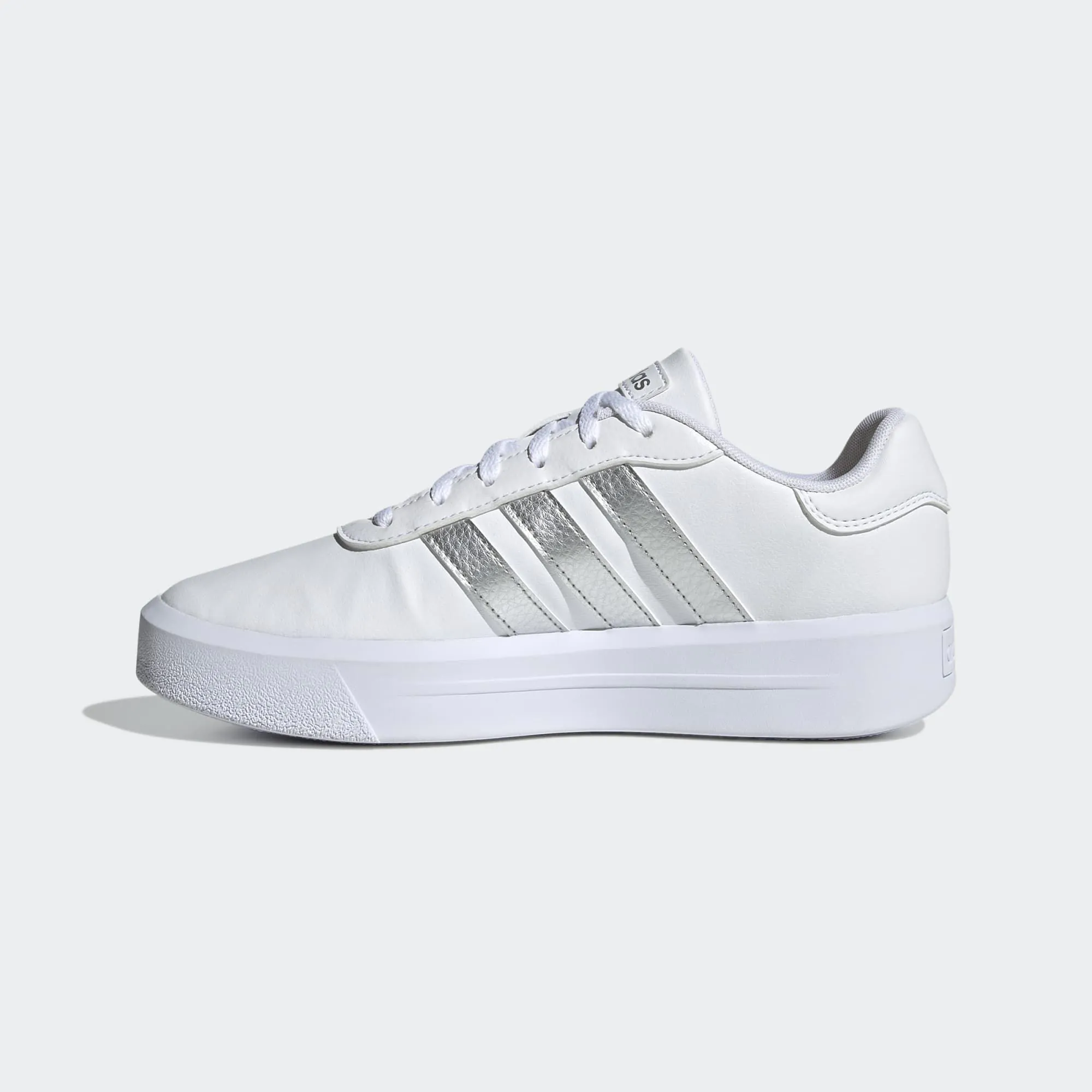 Giày thể thao Nữ Adidas court platform "silver metallic" gv8996 - hàng chính hãng