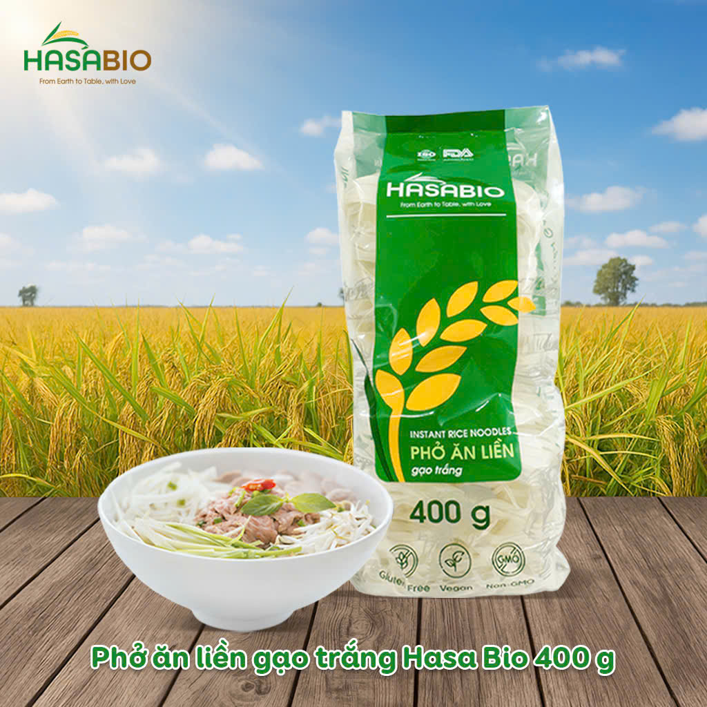 Bún Tươi Sấy Khô - Phở Ăn Liền Hữu Cơ HASABIO FOODS - Chuẩn Organic - Sợi Mềm, Dành Cho Bé Từ 6 Tháng Và Cả Gia Đình