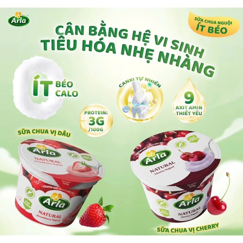 Sữa Chua Nguội ARLA Natural Đan Mạch - Mềm Mịn, Ít Đường, Tốt Cho Tiêu Hóa - Dành Cho Bé Từ 1 Tuổi