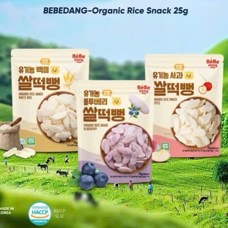Bánh Gạo Hữu Cơ BEBEDANG Dạng MIẾNG - Chứa Lợi Khuẩn - Cho Bé Ăn Dặm Từ 6 Tháng Tuổi