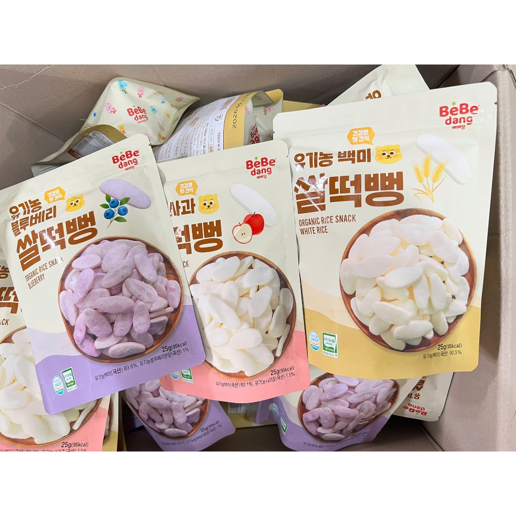 Bánh Gạo Hữu Cơ BEBEDANG Dạng MIẾNG - Chứa Lợi Khuẩn - Cho Bé Ăn Dặm Từ 6 Tháng Tuổi