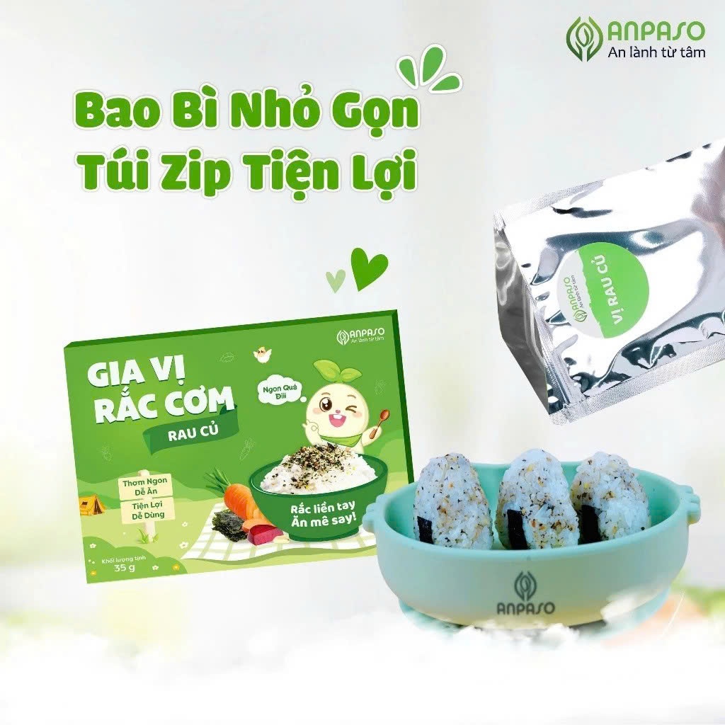 Gia Vị Rắc Cơm ANPASO Cho Bé Ăn Dặm Từ 1 Tuổi - Nguyên Liệu Tự Nhiên, An Toàn
