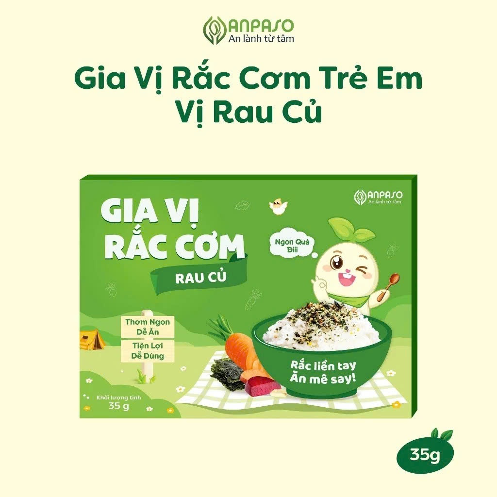 Gia Vị Rắc Cơm ANPASO Cho Bé Ăn Dặm Từ 1 Tuổi - Nguyên Liệu Tự Nhiên, An Toàn