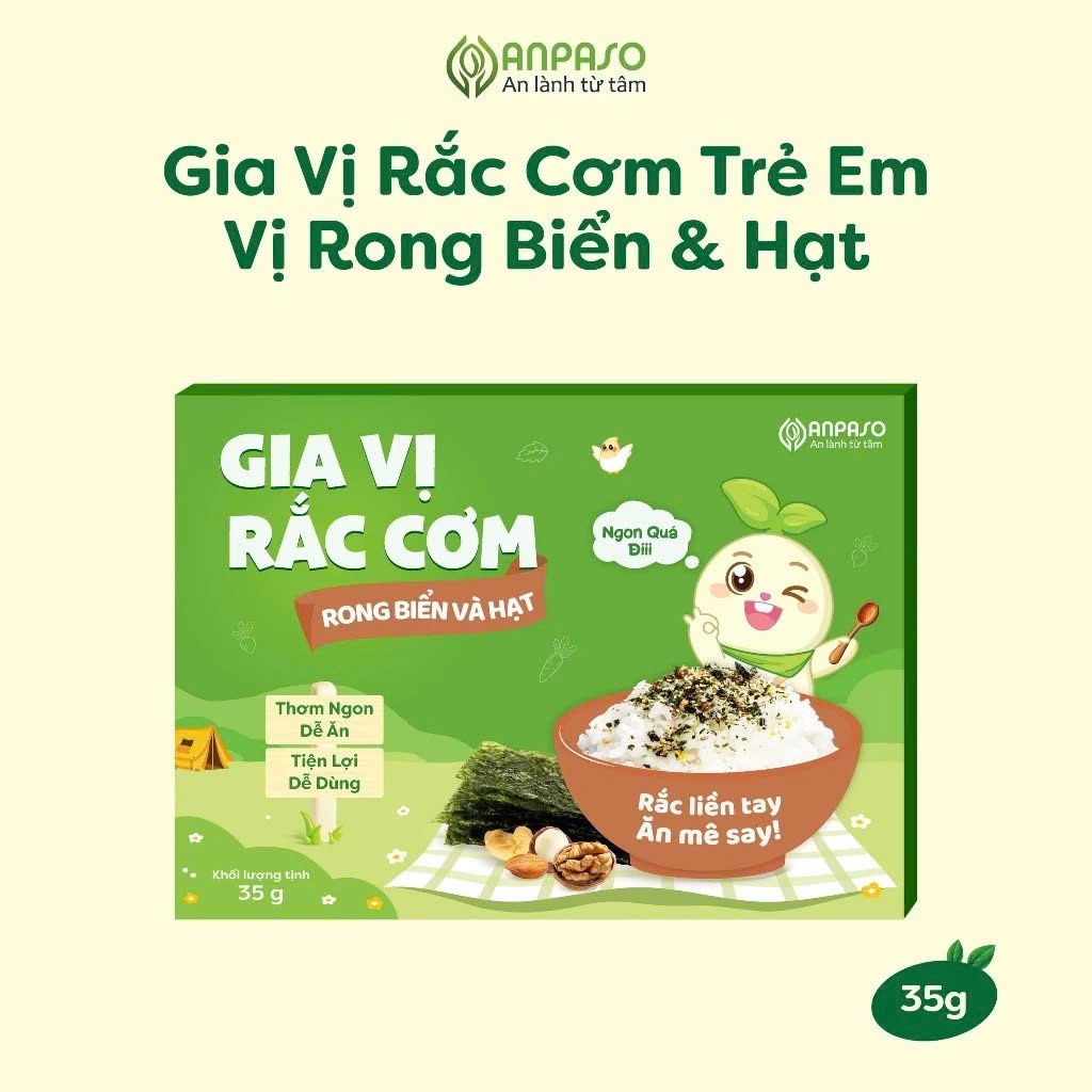 Gia Vị Rắc Cơm ANPASO Cho Bé Ăn Dặm Từ 1 Tuổi - Nguyên Liệu Tự Nhiên, An Toàn