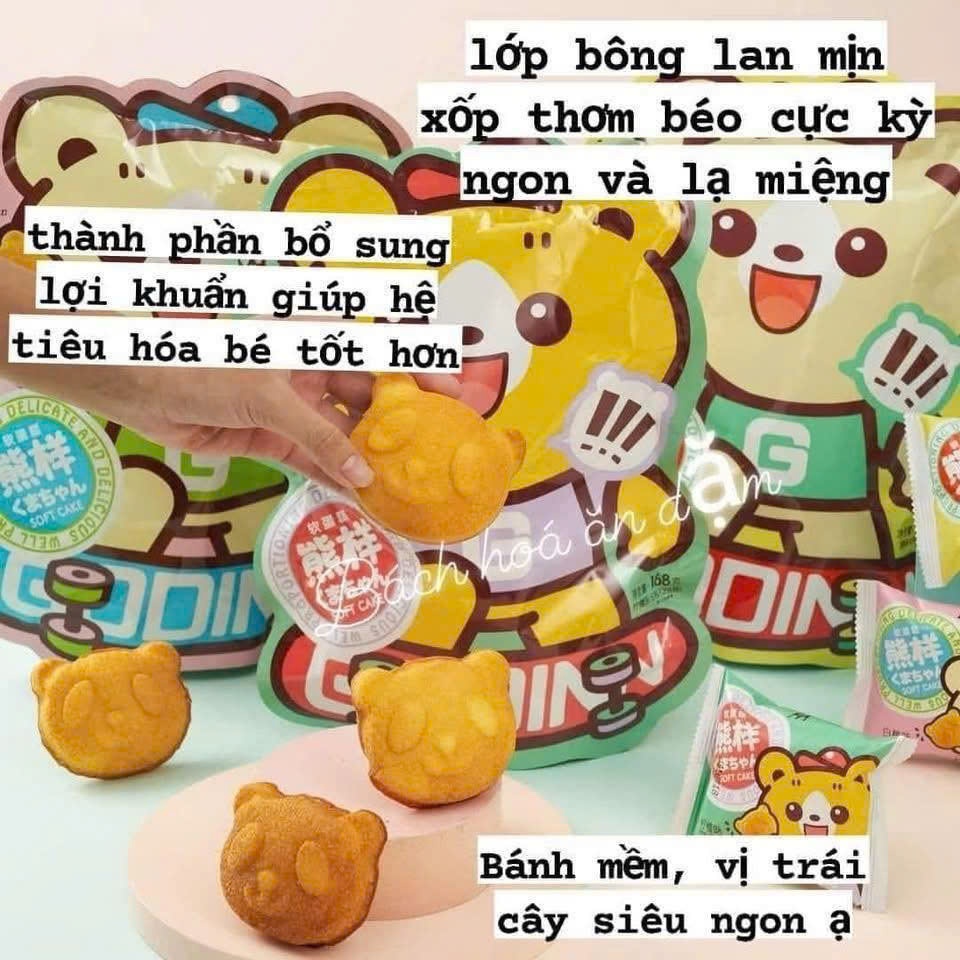 Bánh Bông Lan Mềm Đài Loan - Hình Cá, Hình Gấu - Cho Bé Từ 1 Tuổi