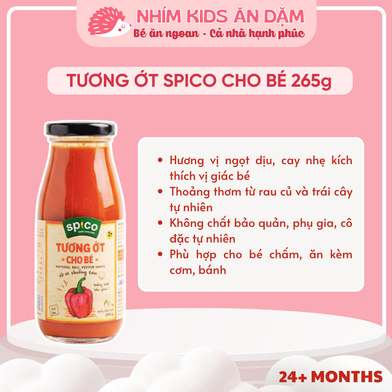 Tương Ớt Không Cay Cho Bé SPICO, Thuần Chay, Không Chất Bảo Quản, An Toàn