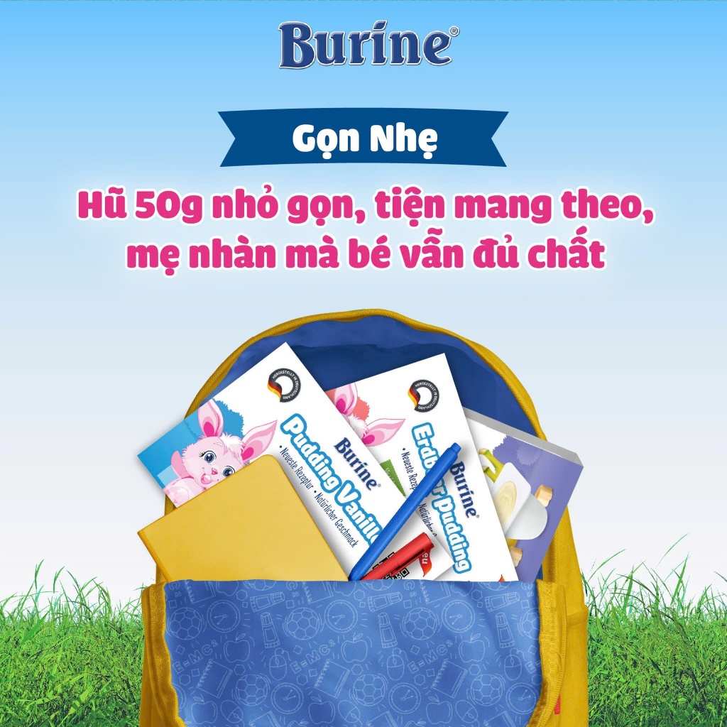 Pudding BURINE Cho Bé Ăn Dặm, Kết Cấu Mềm Mịn, Nguyên Kem - Cho Bé Từ 6 Tháng Tuổi