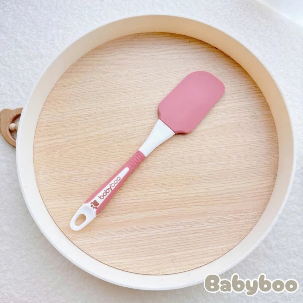 Phới Dẹt Silicon BABYBOO Quấy Bột, Quấy Cháo, Nấu Ăn, Ban Dày, Cầm Chắc Tay, Chịu Nhiệt Tốt