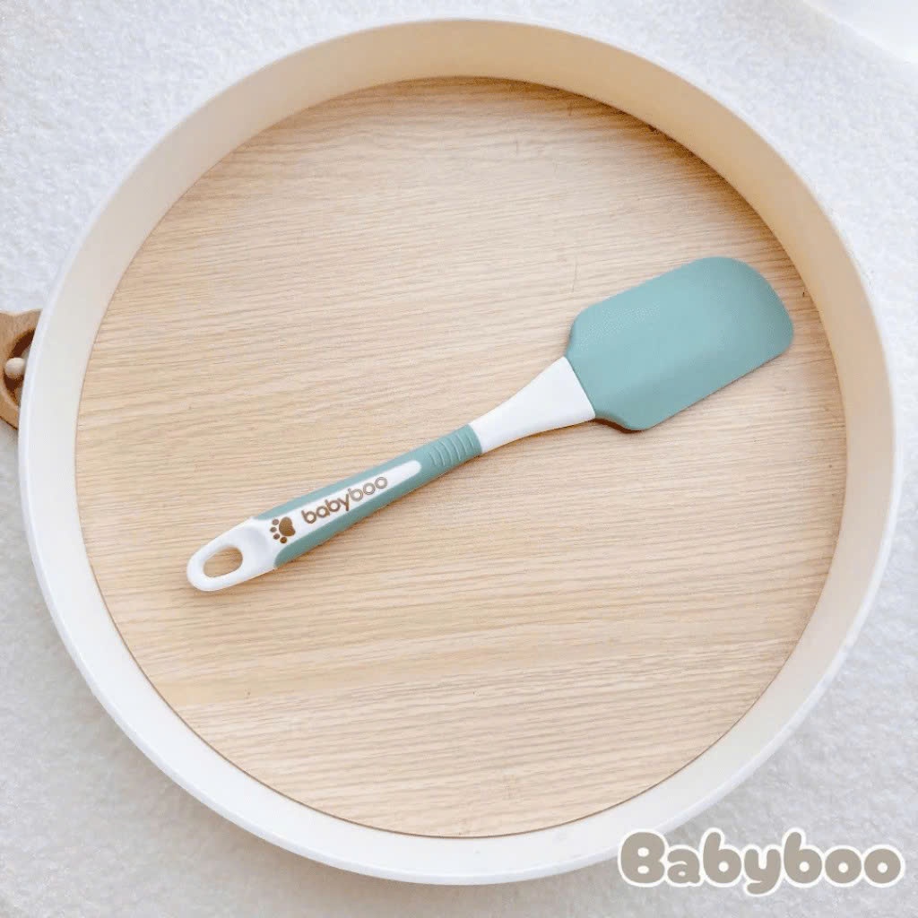 Phới Dẹt Silicon BABYBOO Quấy Bột, Quấy Cháo, Nấu Ăn, Ban Dày, Cầm Chắc Tay, Chịu Nhiệt Tốt