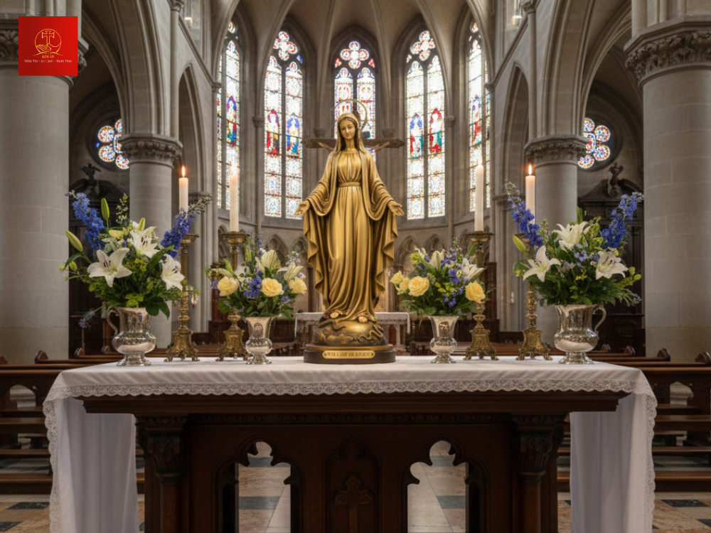 12+ mẫu tượng Đức Mẹ Ban Ơn đẹp, ý nghĩa, phù hợp mọi không gian