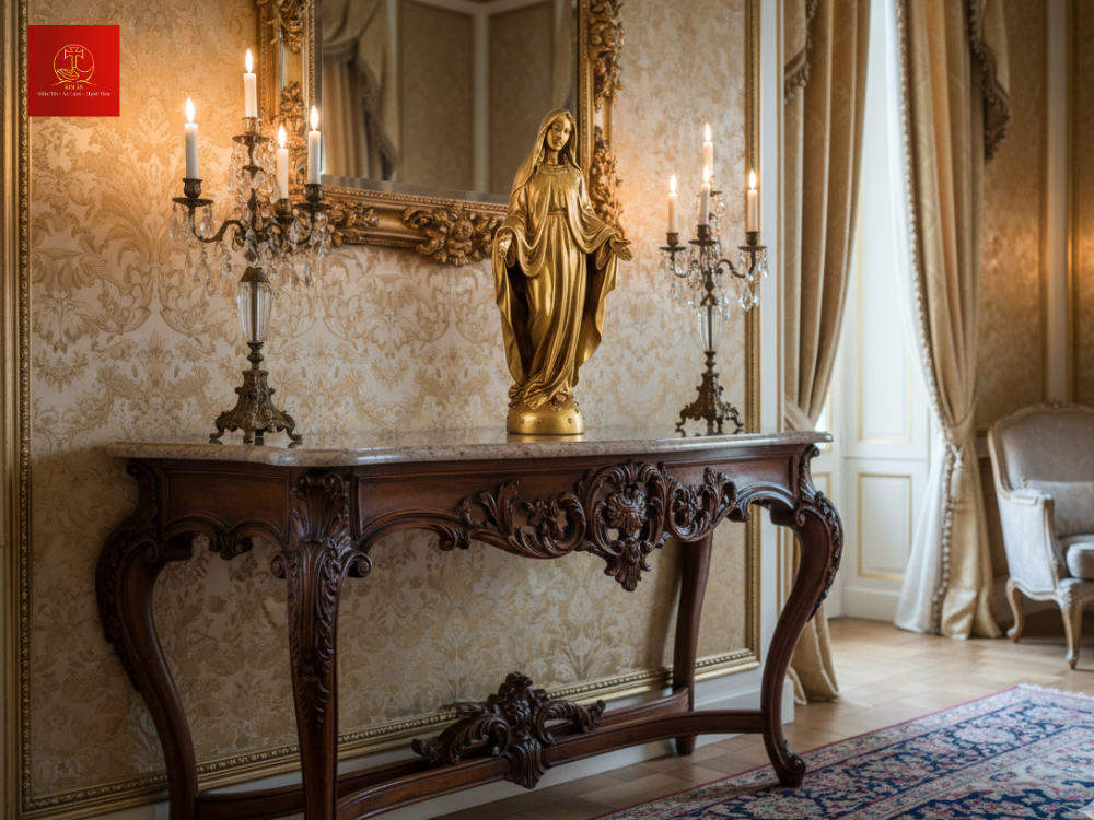 Gương mặt Đức Mẹ hiền hậu, từ ái toát lên sự an ủi và nâng đỡ