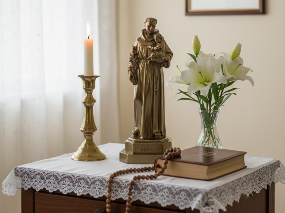 Tượng Thánh Anton màu cổ điển được chế tác chuẩn mực về tạo hình