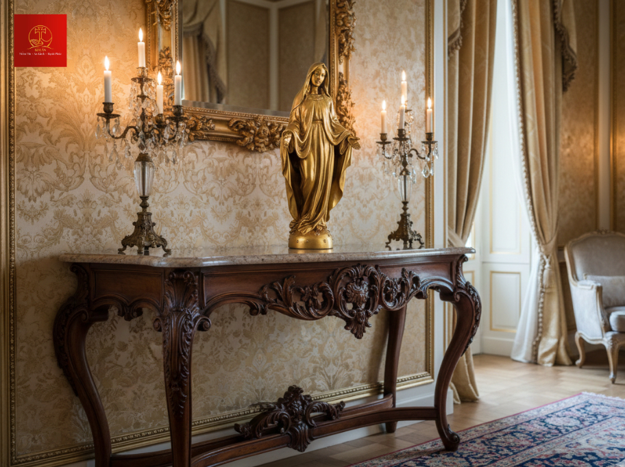 Cách bài trí bàn thờ Đức Mẹ theo phong cách cổ điển