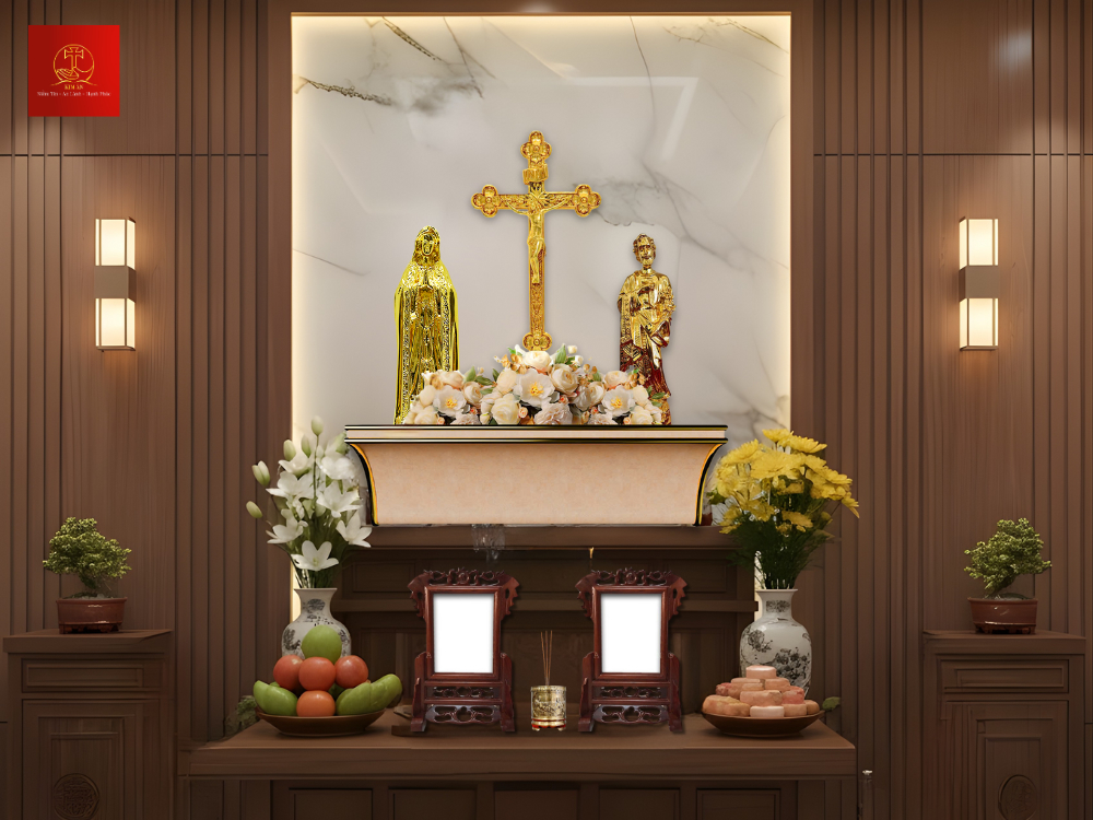 Bài trí tượng Đức Mẹ Fatima chuẩn Phụng vụ Công giáo.